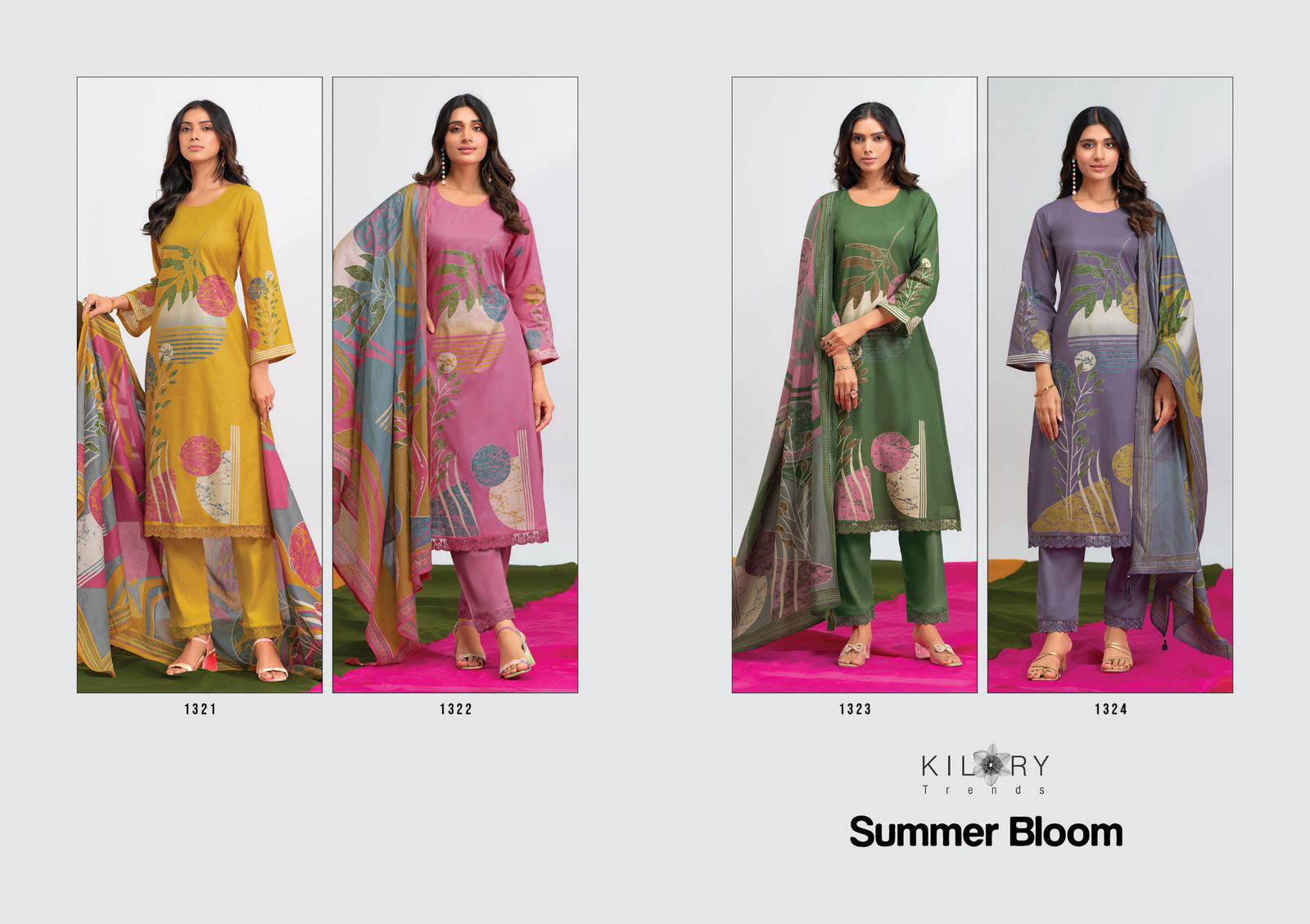 Summer Bloom By Kilory Lawn Cotton Digital Printed Salwar Kameez Exporters In India